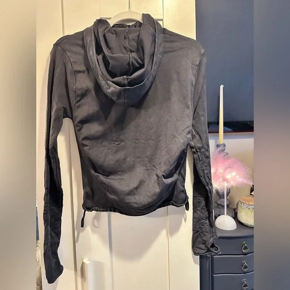 NWOT Free People Movement Good Karma Hoodie In Washed Black